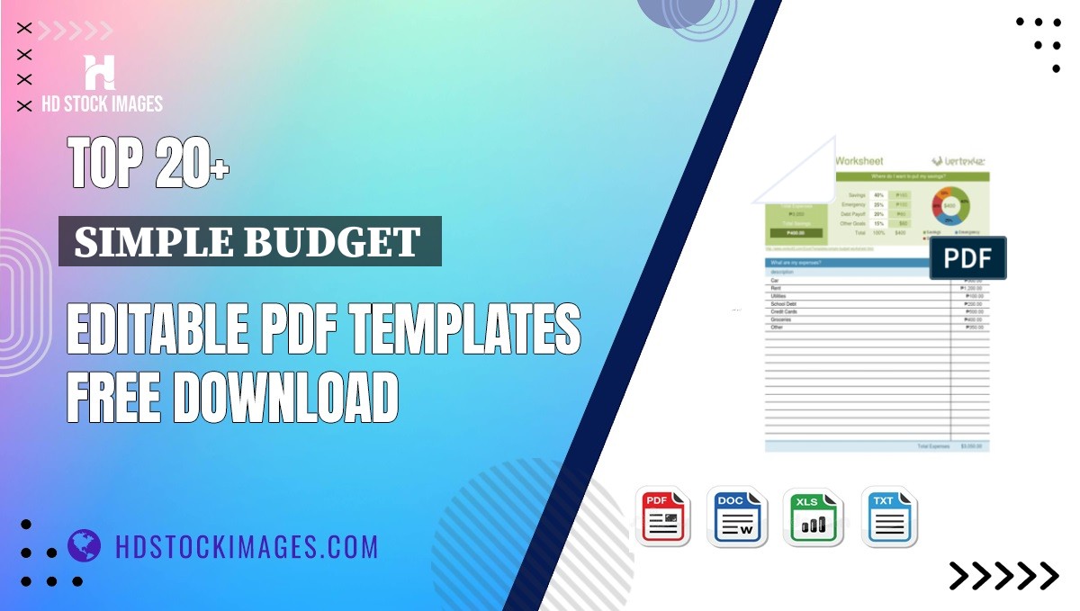 Top 20+ Simple Budget  Editable PDF Templates Free Download