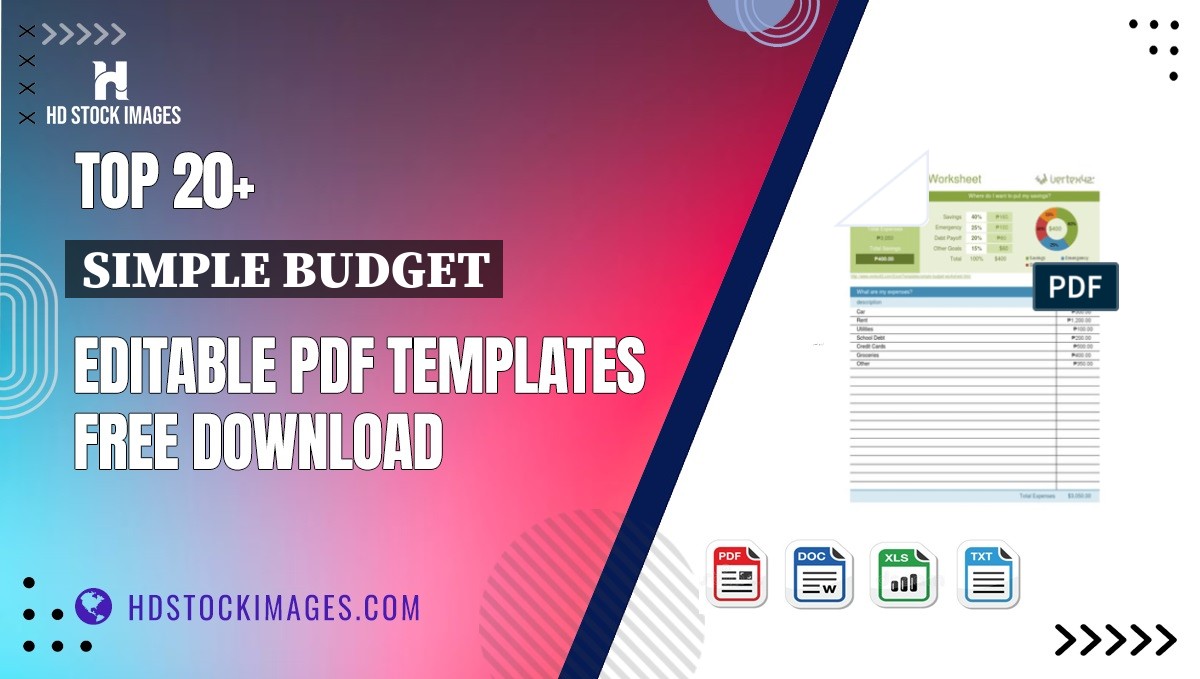 Top 20+ Simple Budget Editable PDF Templates Free Download