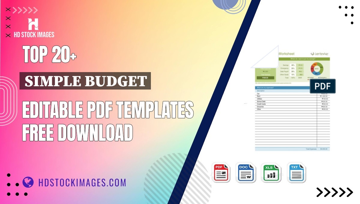 Top 20+ Simple Budget Editable PDF Templates Free Download