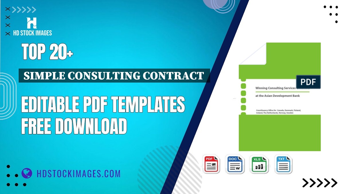 Top 20+ Simple Consulting Contract  Editable PDF Templates Free Download