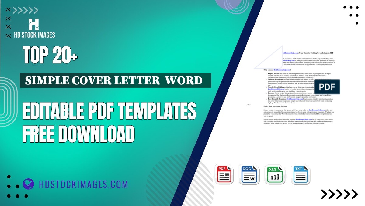 Top 20+ Simple Cover Letter  Word   Editable PDF Templates Free Download