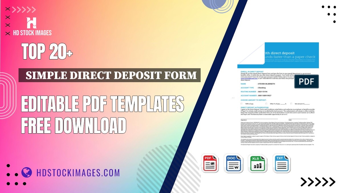 Top 20+  Simple Direct Deposit Form Editable PDF Templates Free Download