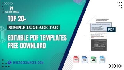 Top 20+ Simple Luggage Tag  Editable PDF Templates Free Download