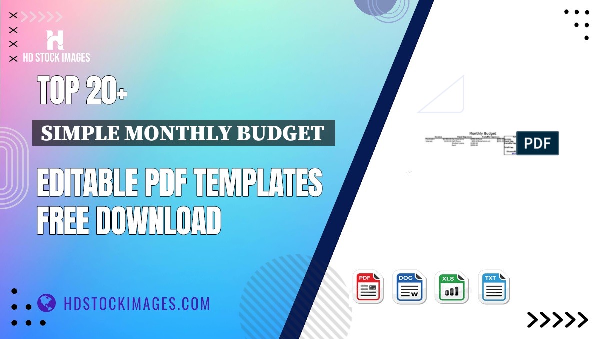 Top 20+ Simple Monthly Budget  Editable PDF Templates Free Download