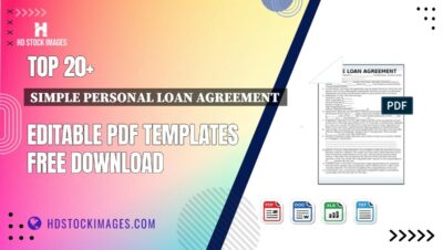 Top 20+ Simple Personal Loan Agreement  Editable PDF Templates Free Download