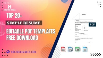 Top 20+ Simple Resume  Editable PDF Templates Free Download