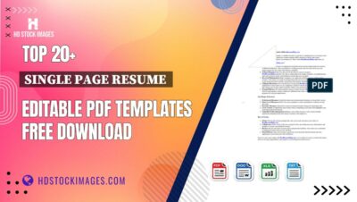 Top 20+ Single Page Resume  Editable PDF Templates Free Download