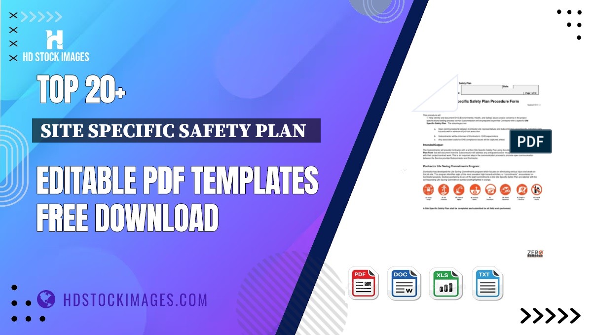 Top 20+ Site Specific Safety Plan   Editable PDF Templates Free Download