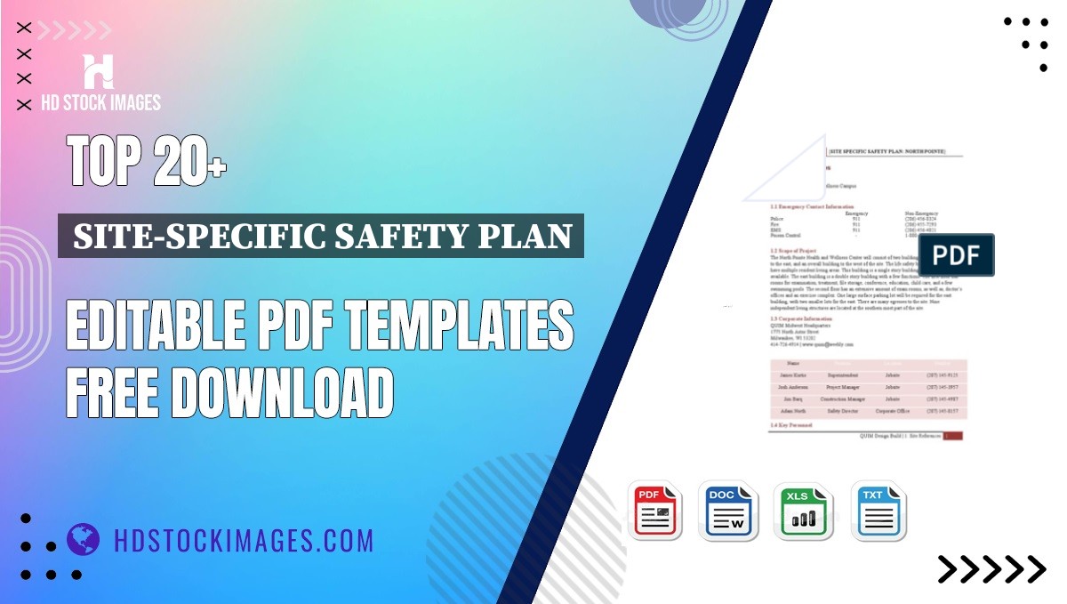 Top 20+ Site-specific Safety Plan Editable PDF Templates Free Download