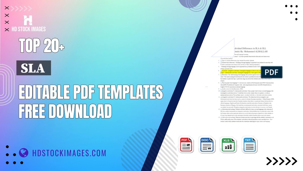 Top 20+ Sla  Editable PDF Templates Free Download