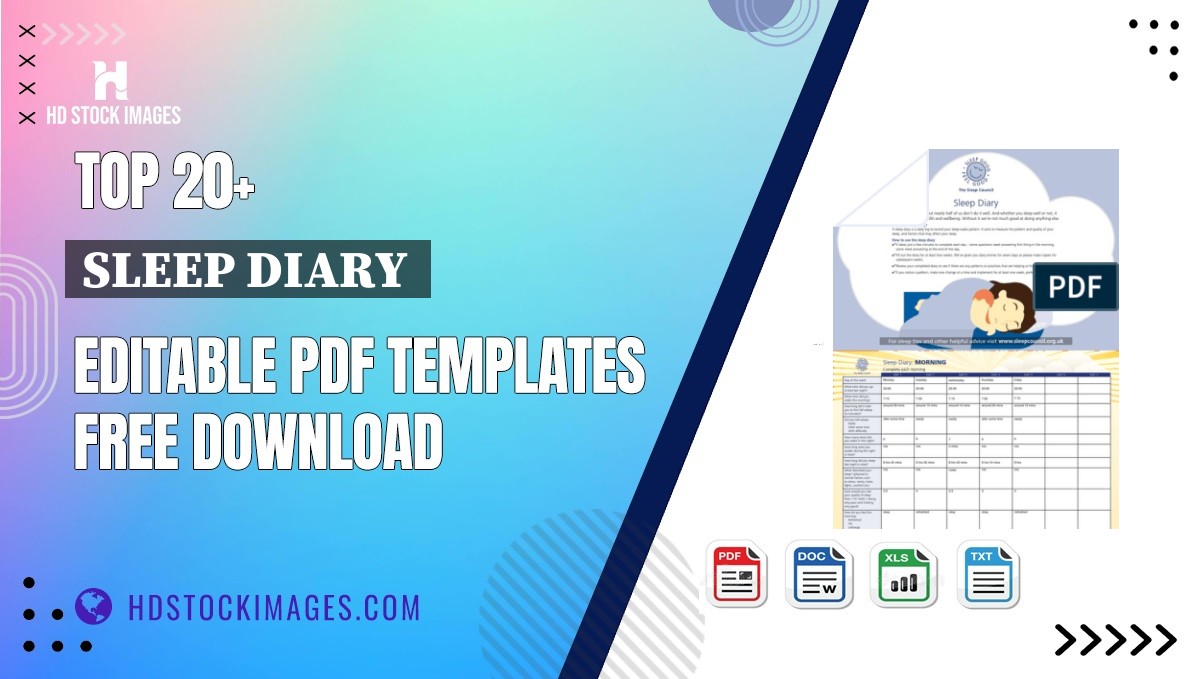 Top 20+ Sleep Diary  Editable PDF Templates Free Download