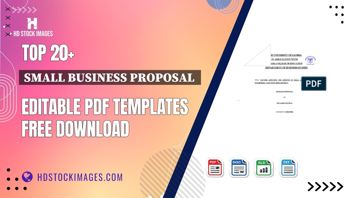 Top 20+ Small Business Proposal  Editable PDF Templates Free Download