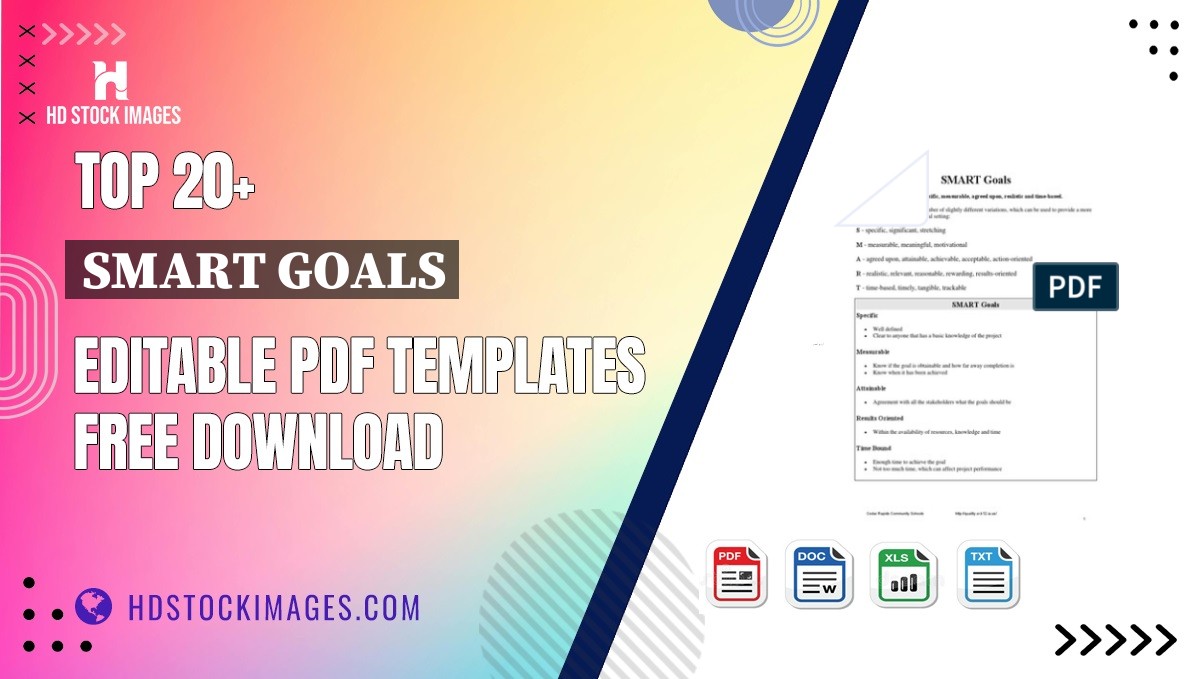 Top 20+ Smart Goals Editable PDF Templates Free Download