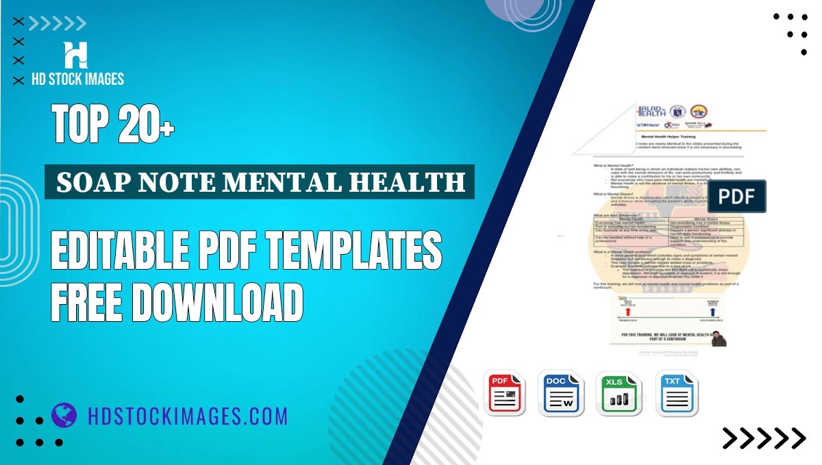 Top 20+ Soap Note Mental Health Editable PDF Templates Free Download