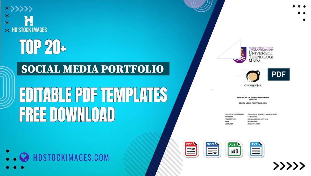 Top 20+ Social Media Portfolio  Editable PDF Templates Free Download