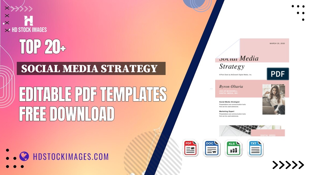 Top 20+ Social Media Strategy   Editable PDF Templates Free Download