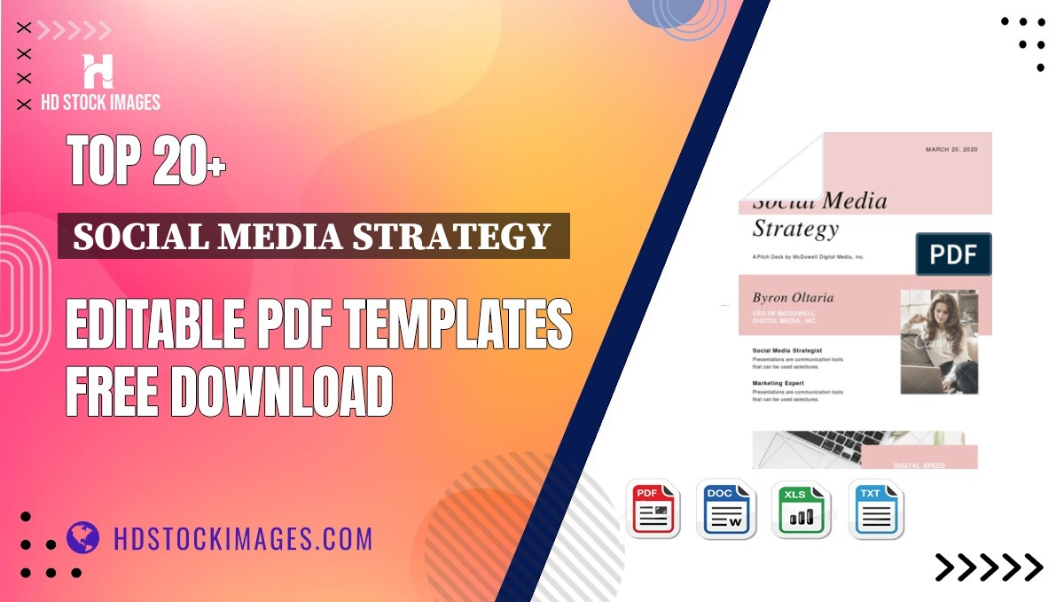 Top 20+ Social Media Strategy  Editable PDF Templates Free Download