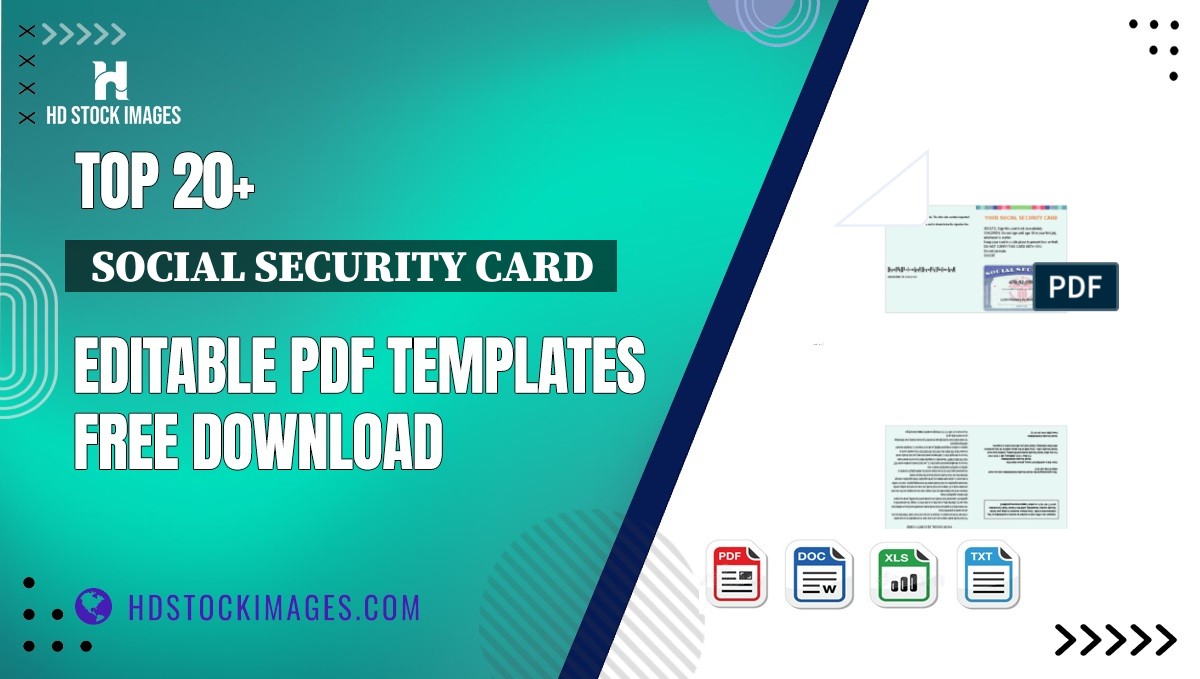 Top 20+  Social Security Card  Editable PDF Templates Free Download