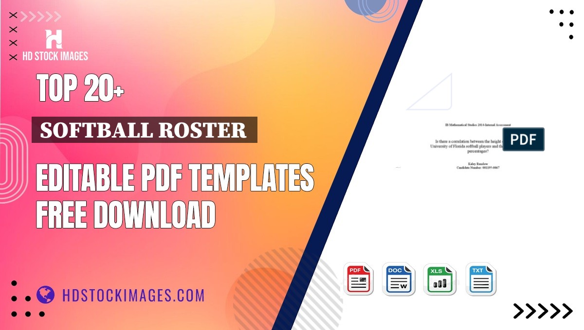 Top 20+ Softball Roster  Editable PDF Templates Free Download