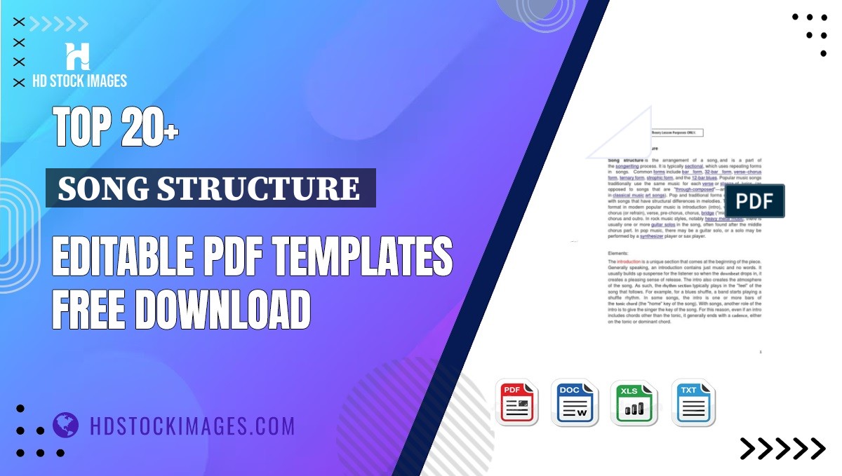 Top 20+ Song Structure  Editable PDF Templates Free Download