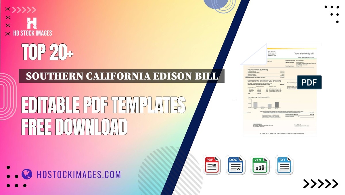 Top 20+  Southern California Edison Bill  Editable PDF Templates Free Download