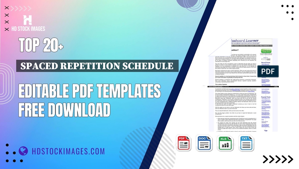 Top 20+ Spaced Repetition Schedule  Editable PDF Templates Free Download