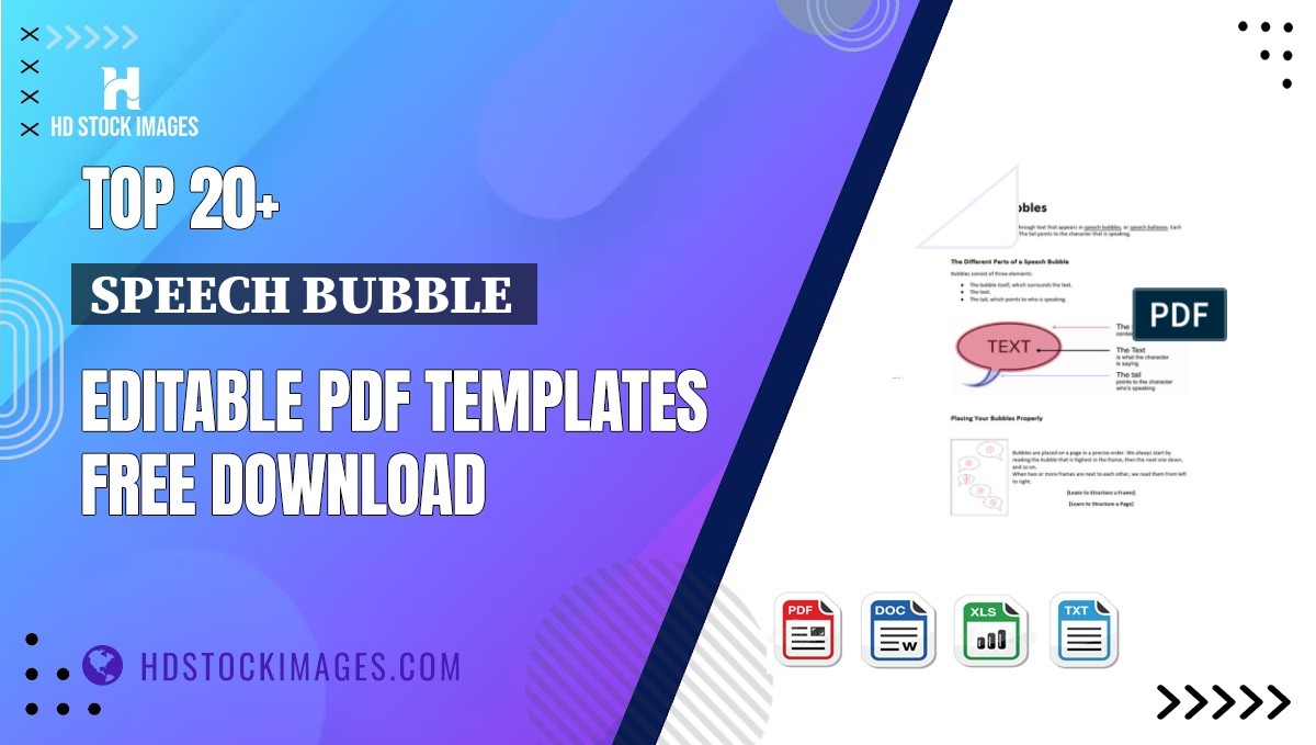 Top 20+ Speech Bubble  Editable PDF Templates Free Download