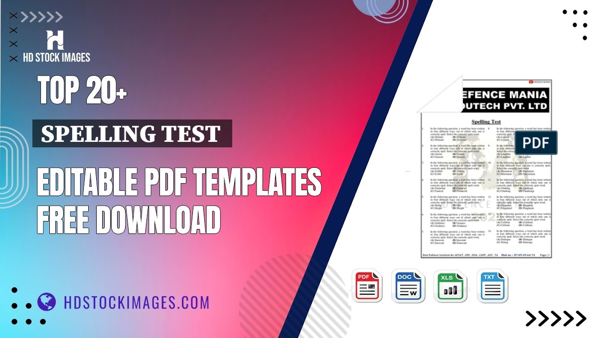 Top 20+ Spelling Test  Editable PDF Templates Free Download