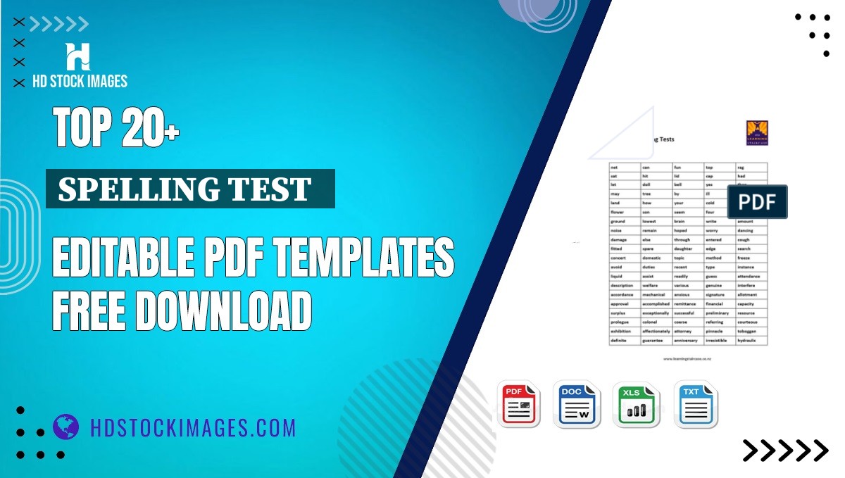 Top 20+ Spelling Test   Editable PDF Templates Free Download