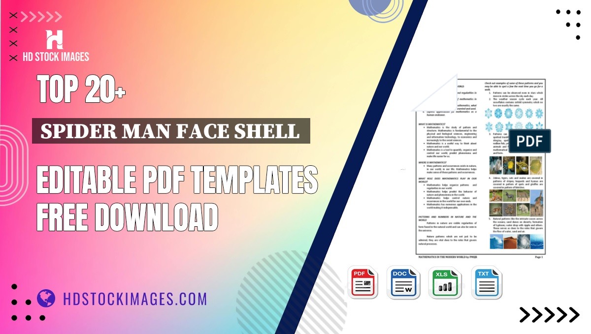 Top 20+ Spider Man Face Shell  Editable PDF Templates Free Download