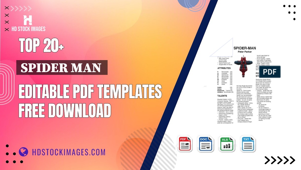 Top 20+ Spider Man  Editable PDF Templates Free Download