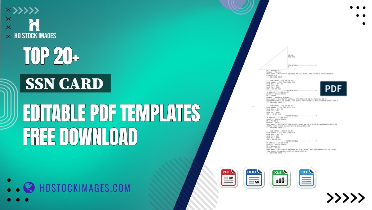 Top 20+ Ssn Card  Editable PDF Templates Free Download