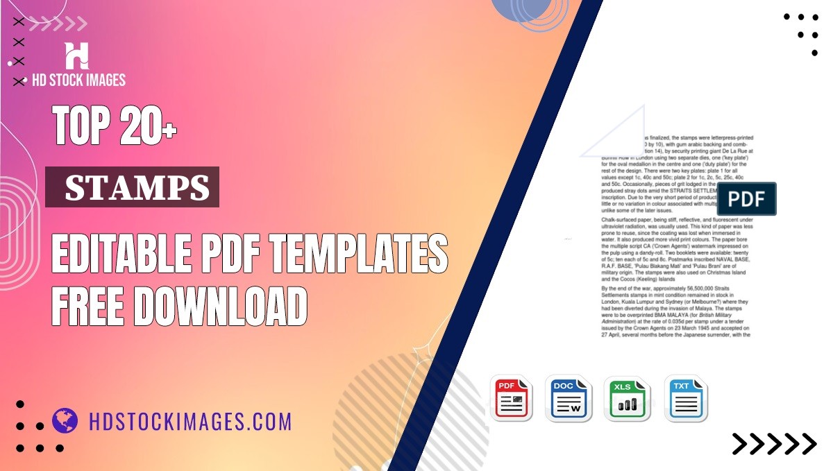 Top 20+  Stamps Editable PDF Templates Free Download