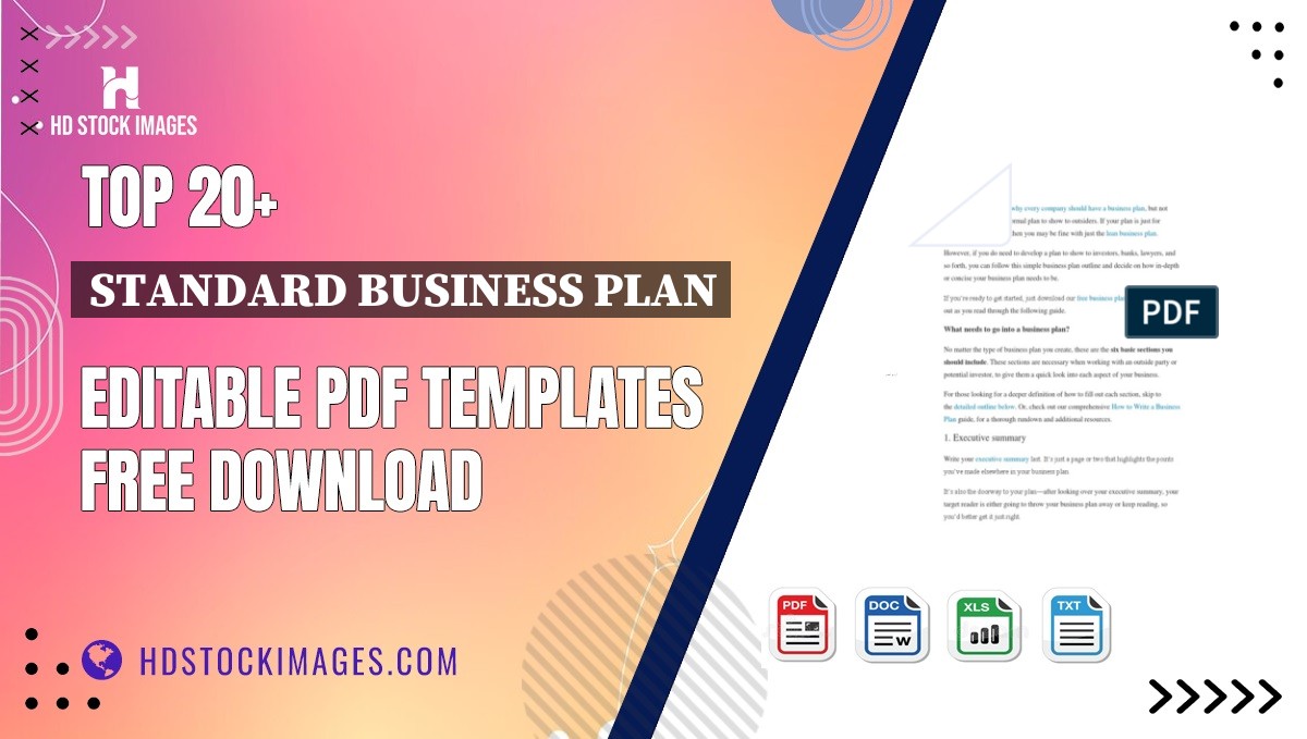 Top 20+ Standard Business Plan Editable PDF Templates Free Download