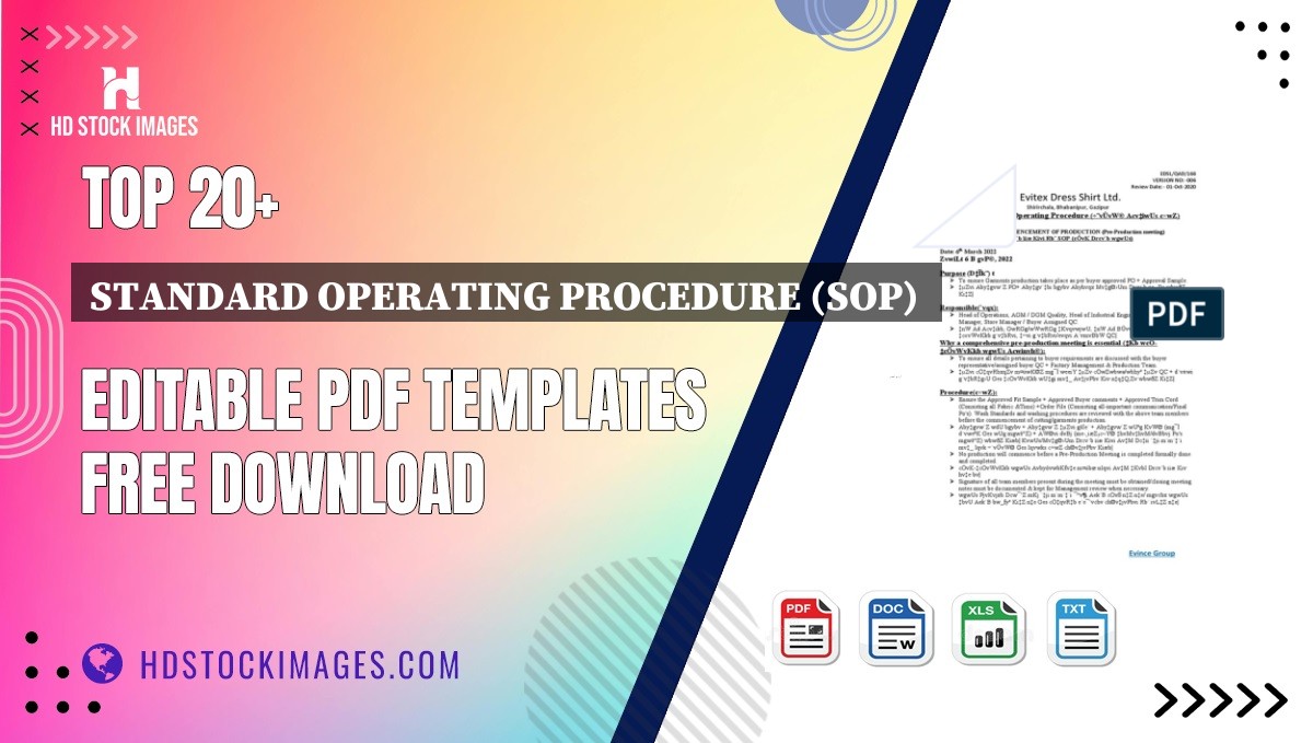 Top 20+ Standard Operating Procedure (sop)  Editable PDF Templates Free Download