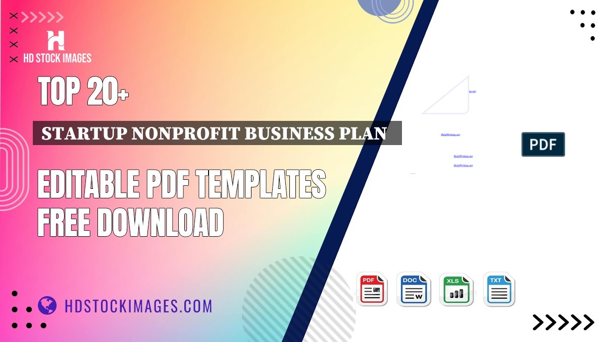 Top 20+ Startup Nonprofit Business Plan   Editable PDF Templates Free Download