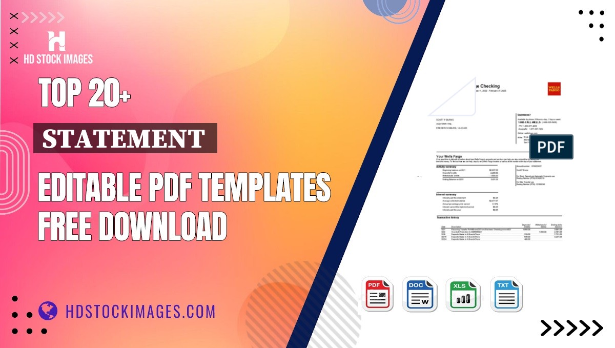 Top 20+ Statement  Editable PDF Templates Free Download