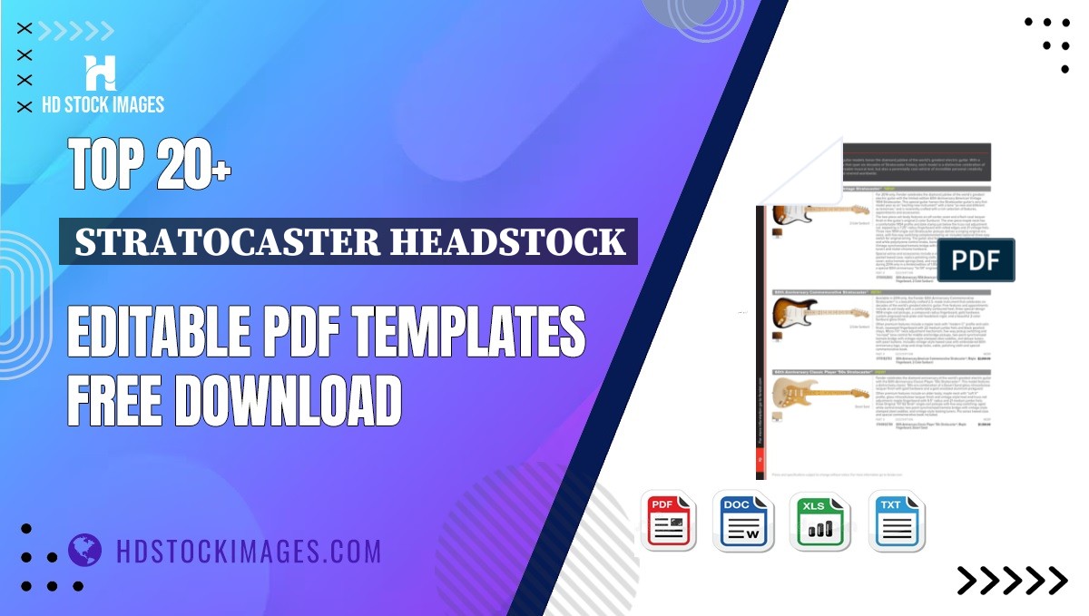 Top 20+ Stratocaster Headstock Editable PDF Templates Free Download