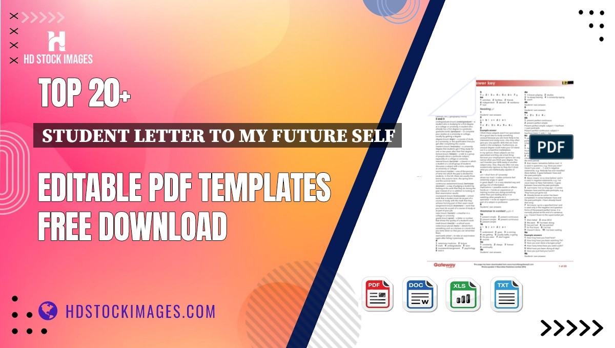 Top 20+ Student Letter To My Future Self Editable PDF Templates Free Download