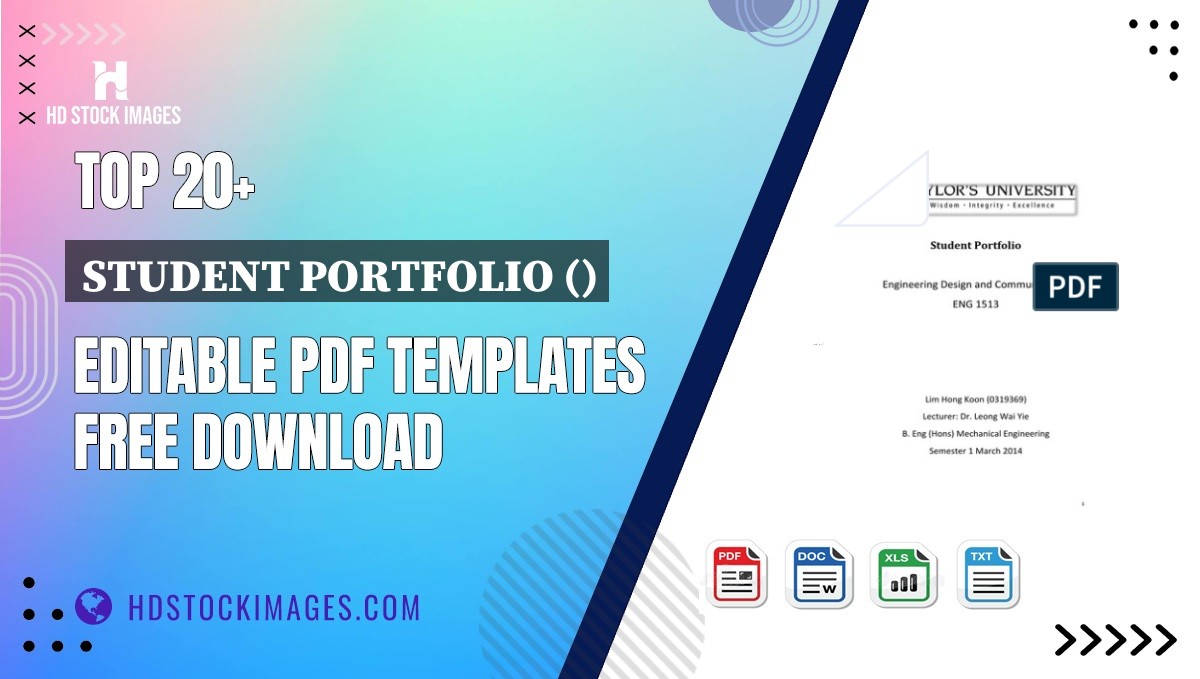 Top 20+ Student Portfolio () Editable PDF Templates Free Download