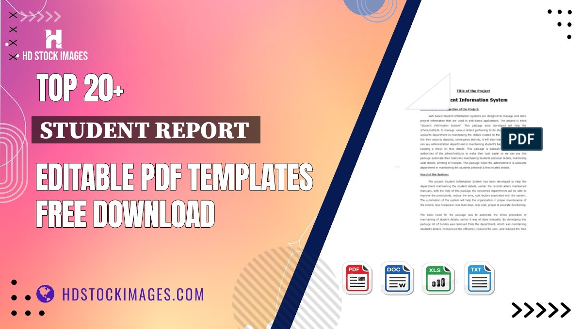 Top 20+ Student Report  Editable PDF Templates Free Download