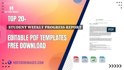 Top 20+ Student Weekly Progress Report Editable PDF Templates Free Download