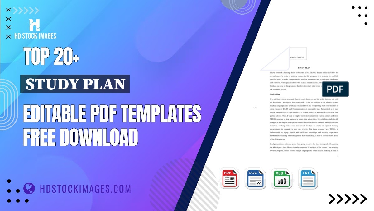 Top 20+ Study Plan Editable PDF Templates Free Download