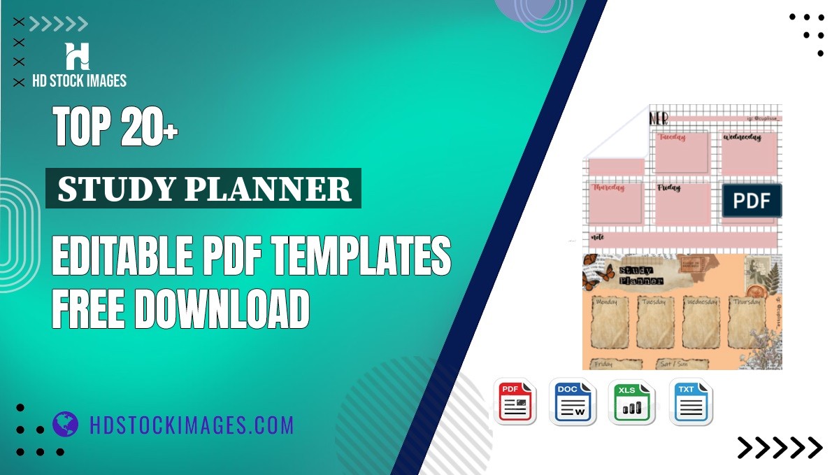 Top 20+ Study Planner Editable PDF Templates Free Download