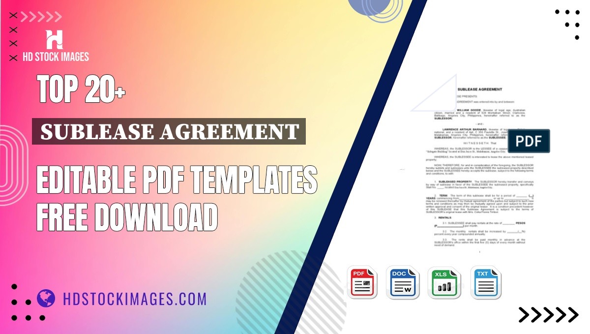 Top 20+ Sublease Agreement Editable PDF Templates Free Download