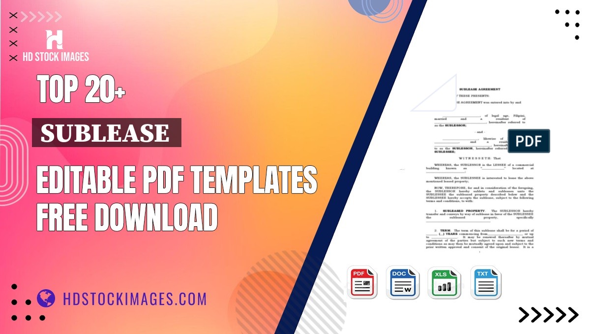 Top 20+ Sublease  Editable PDF Templates Free Download