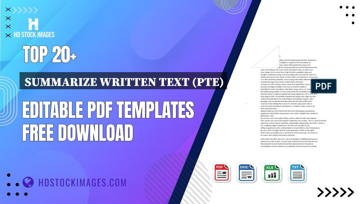 Top 20+ Summarize Written Text (pte) Editable PDF Templates Free Download