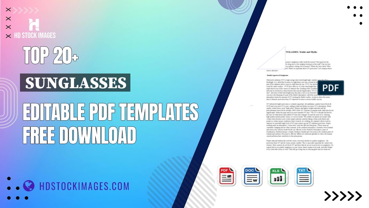 Top 20+ Sunglasses Editable PDF Templates Free Download