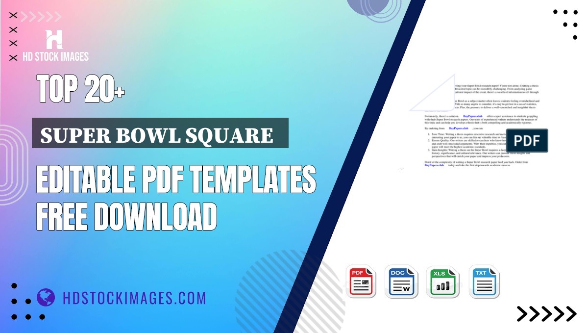 Top 20+ Super Bowl Square   Editable PDF Templates Free Download