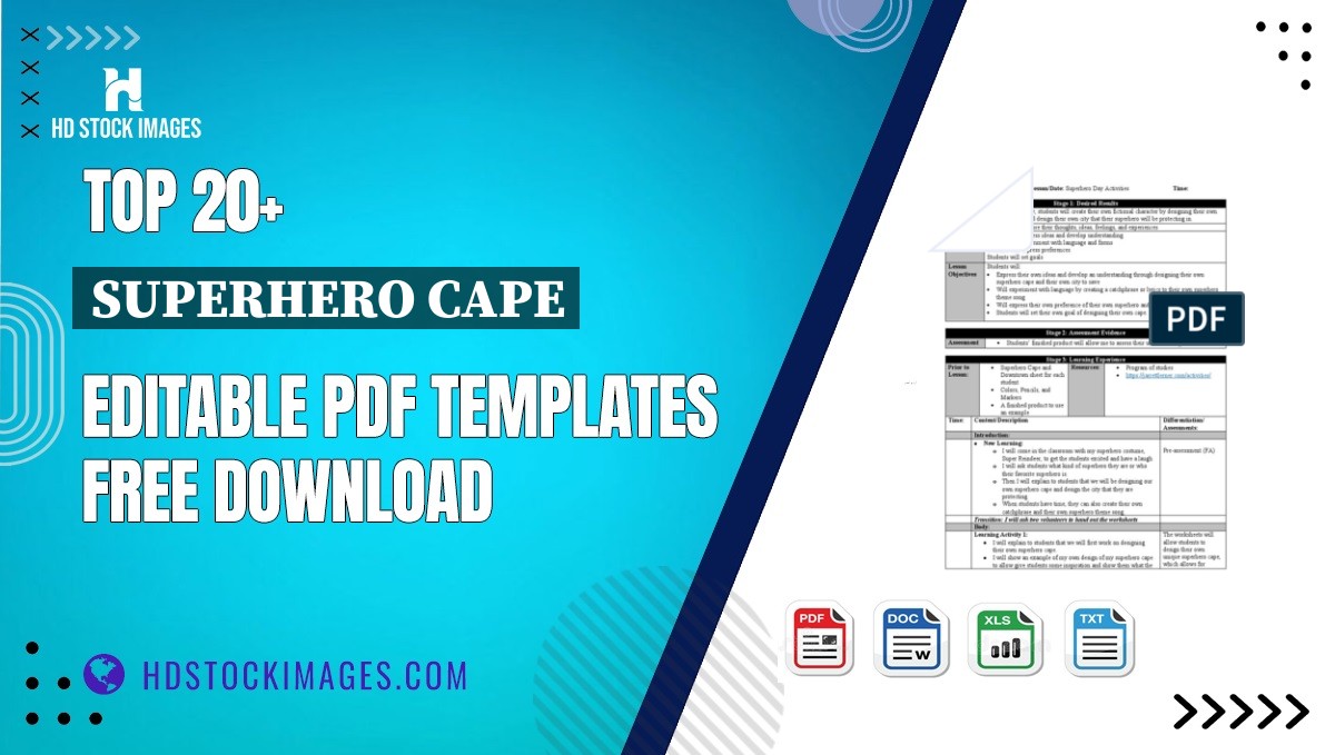 Top 20+ Superhero Cape Editable PDF Templates Free Download